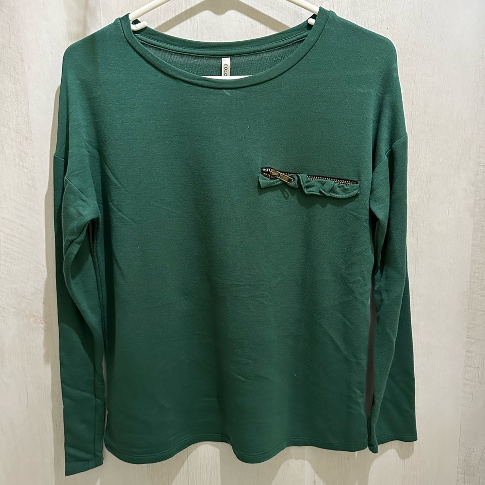5 for $10 Color Thread Womens Top with Fake Pocket Detail Size Small